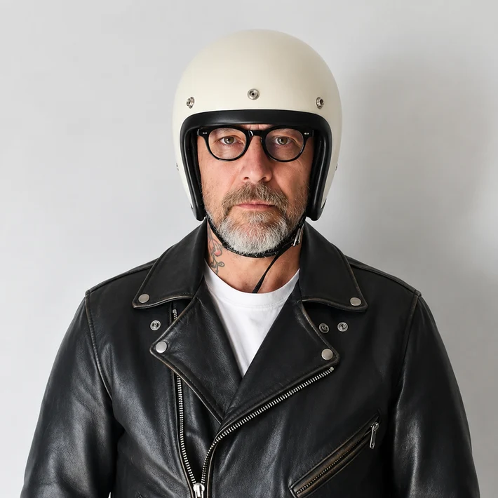 RetroRide™ – Vintage Open Face 3/4 Helmet for Motorbike Riders