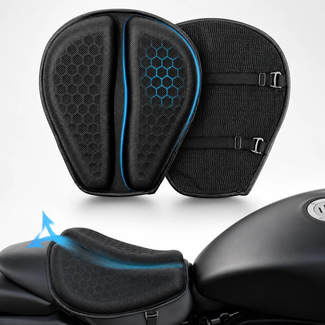 MotoComfort 3D™ – Gel Seat Cushion for Motorbikes