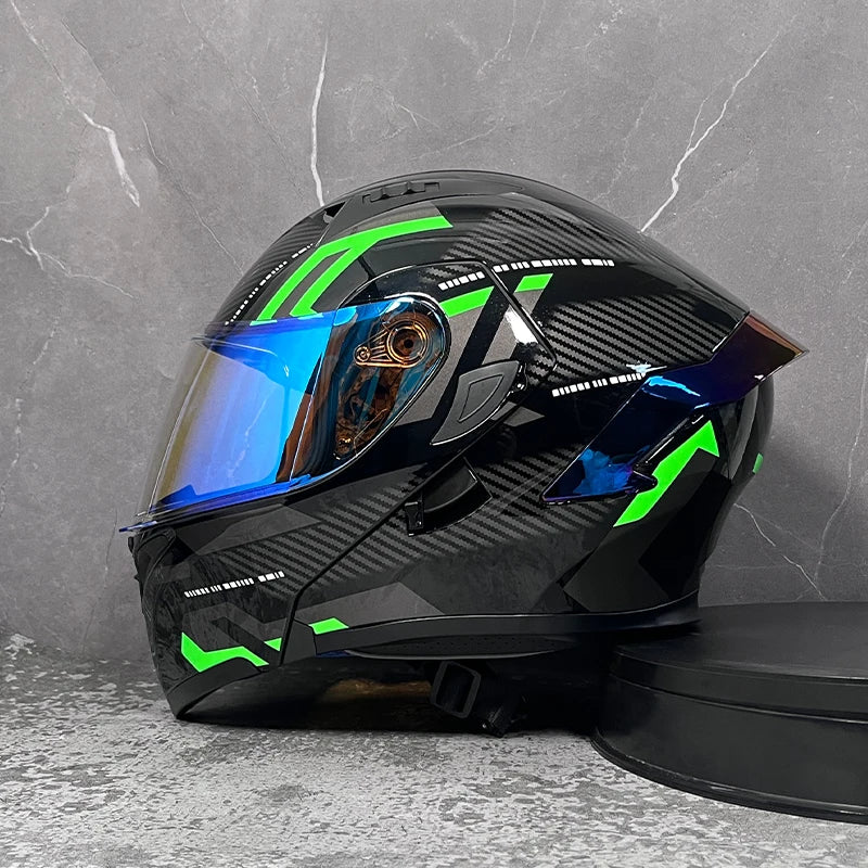 MotoShield™ Flip-Up Pro — Full Face Motorcycle Helmet with Dual Visor