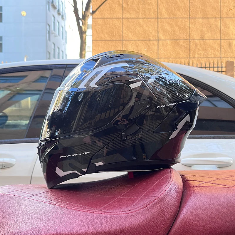 RiderFlex™ Pro — Modular Flip-Up Motorcycle Helmet with Dual Visor
