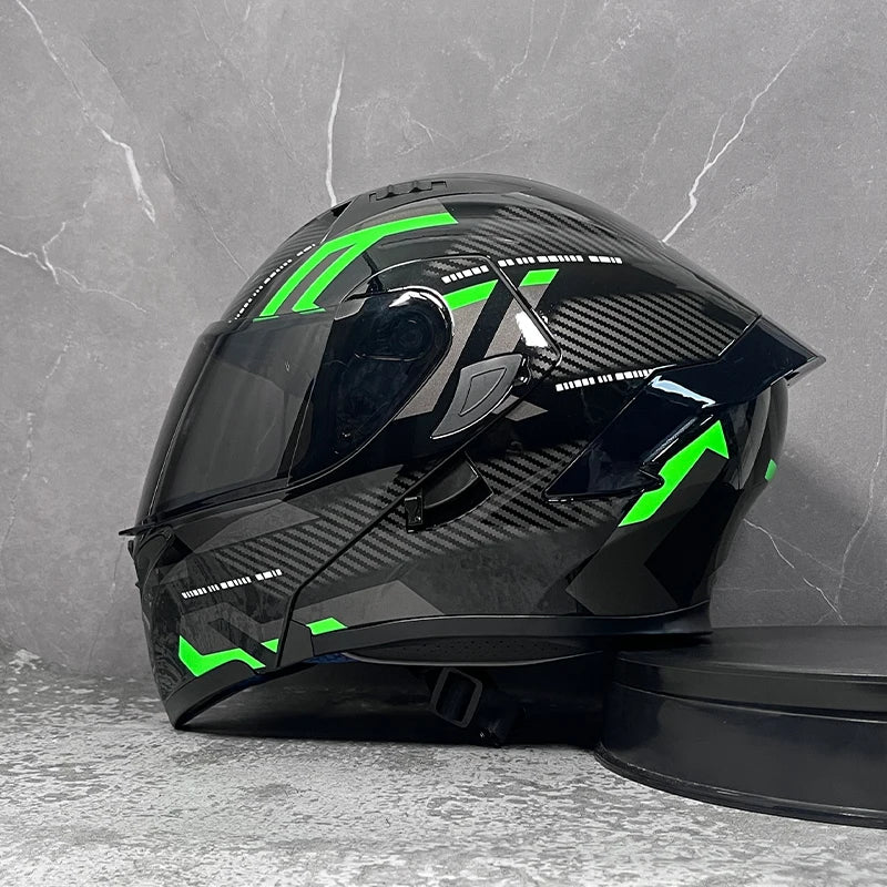 MotoShield™ Flip-Up Pro — Full Face Motorcycle Helmet with Dual Visor