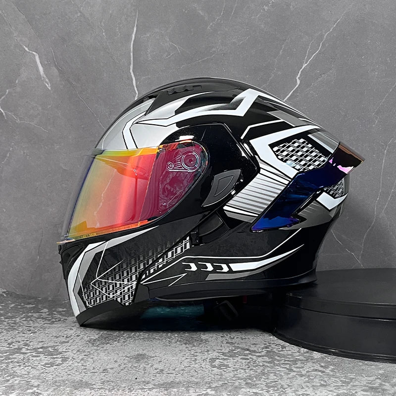 MotoShield™ Flip-Up Pro — Full Face Motorcycle Helmet with Dual Visor