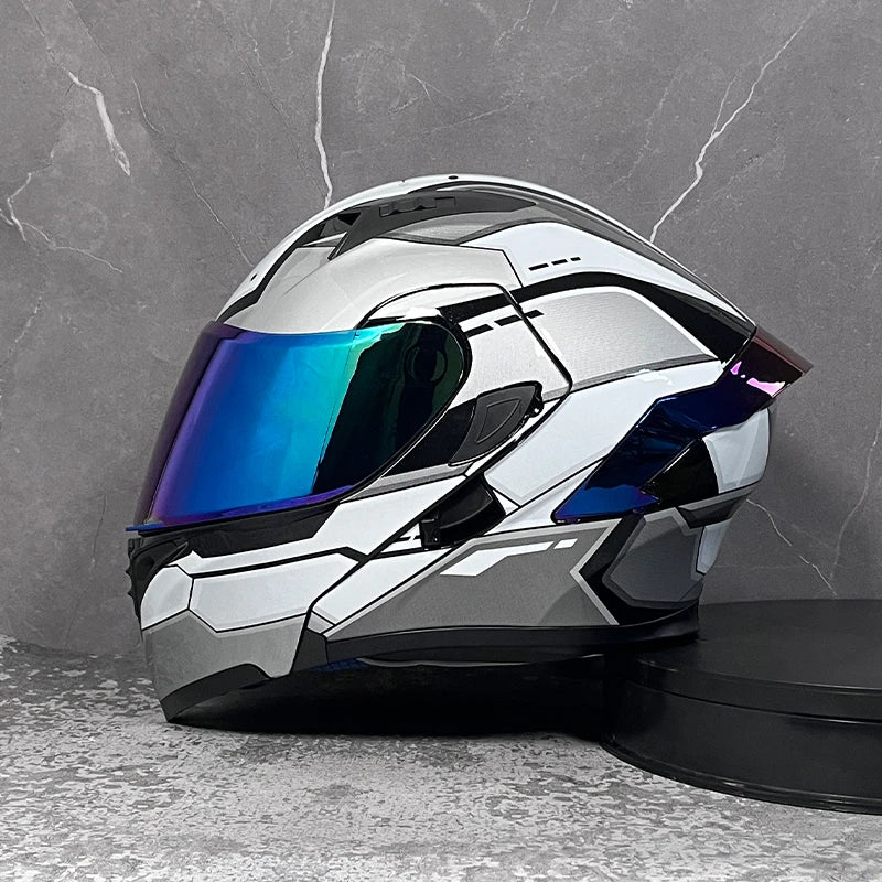 MotoShield™ Flip-Up Pro — Full Face Motorcycle Helmet with Dual Visor