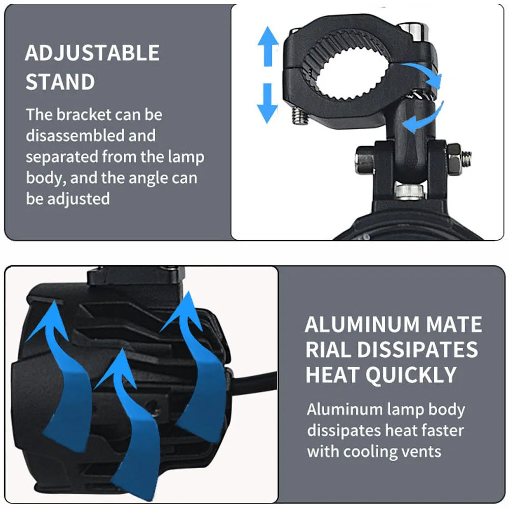 MotoVision™ – 100W Auxiliary LED Lights for Motorbikes