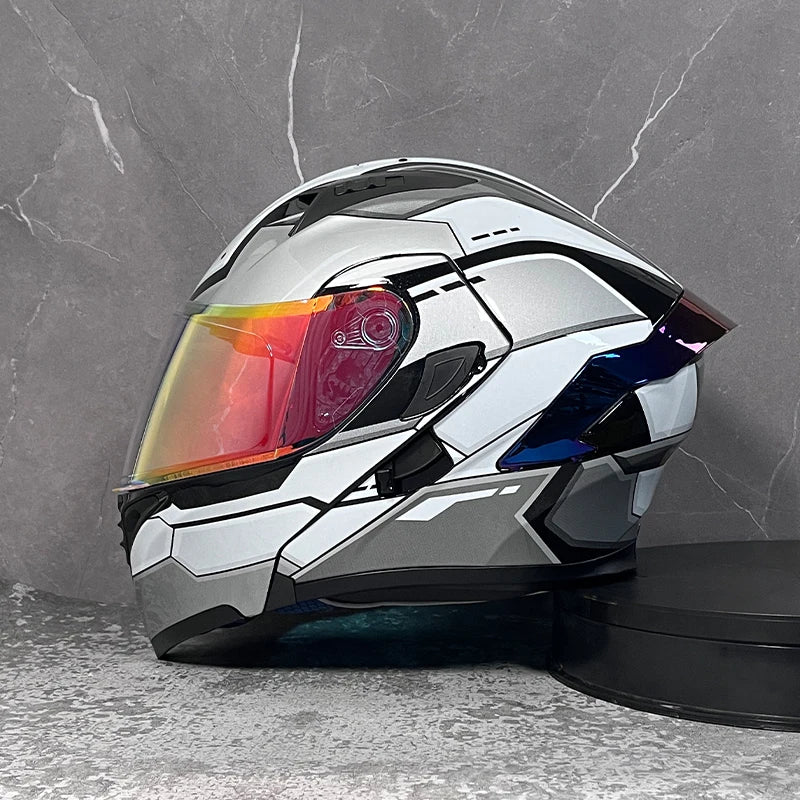 MotoShield™ Flip-Up Pro — Full Face Motorcycle Helmet with Dual Visor