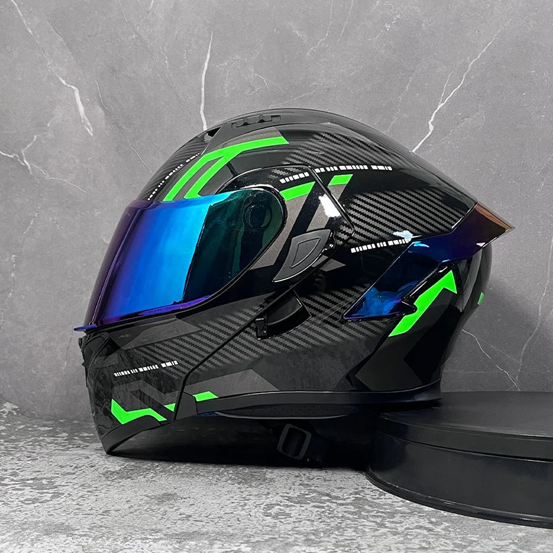 MotoShield™ Flip-Up Pro — Full Face Motorcycle Helmet with Dual Visor