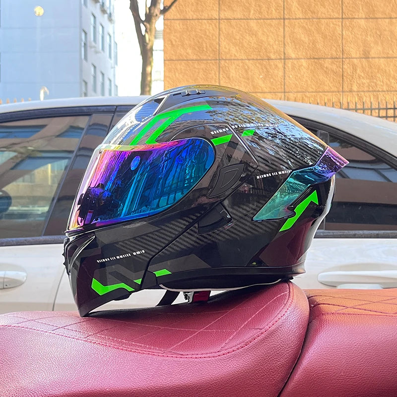 RiderFlex™ Pro — Modular Flip-Up Motorcycle Helmet with Dual Visor