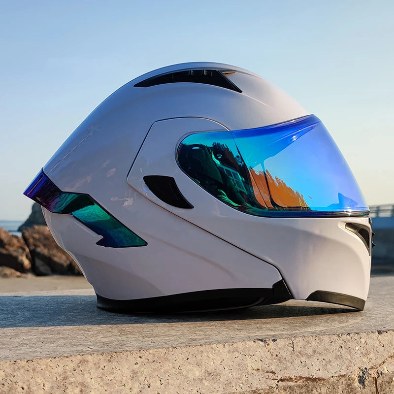 MotoShield™ Flip-Up Pro — Full Face Motorcycle Helmet with Dual Visor