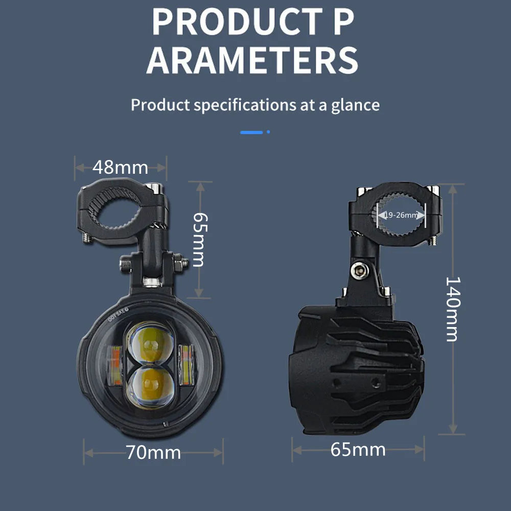 MotoVision™ – 100W Auxiliary LED Lights for Motorbikes