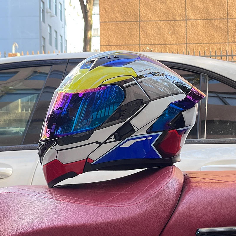 RiderFlex™ Pro — Modular Flip-Up Motorcycle Helmet with Dual Visor