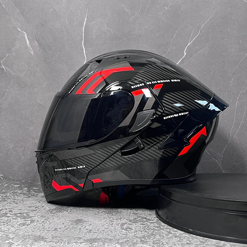 MotoShield™ Flip-Up Pro — Full Face Motorcycle Helmet with Dual Visor