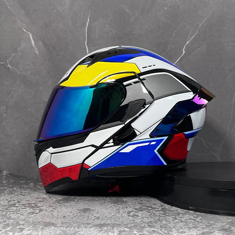 MotoShield™ Flip-Up Pro — Full Face Motorcycle Helmet with Dual Visor