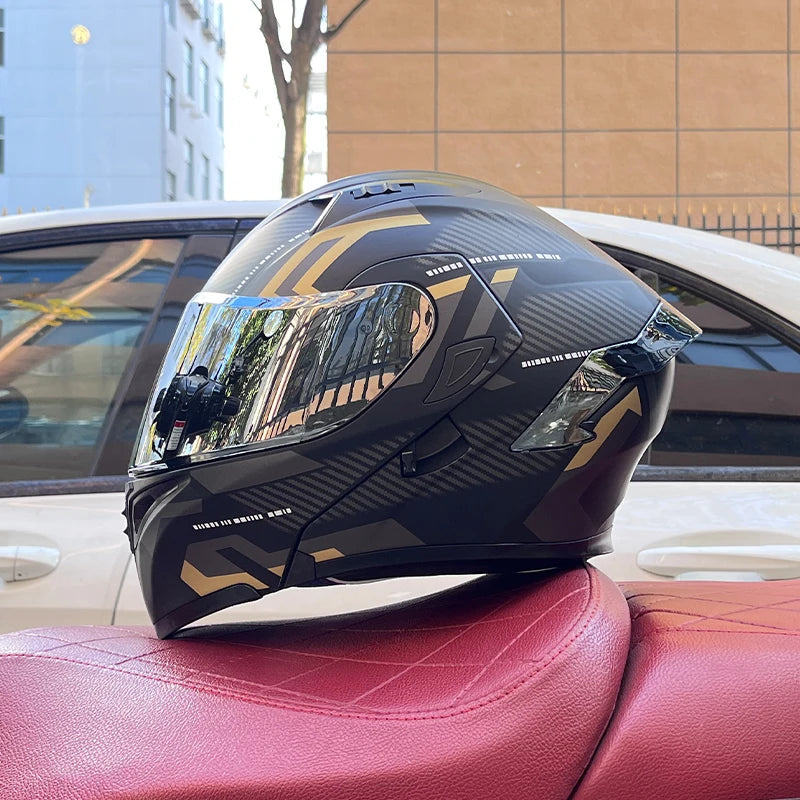 RiderFlex™ Pro — Modular Flip-Up Motorcycle Helmet with Dual Visor