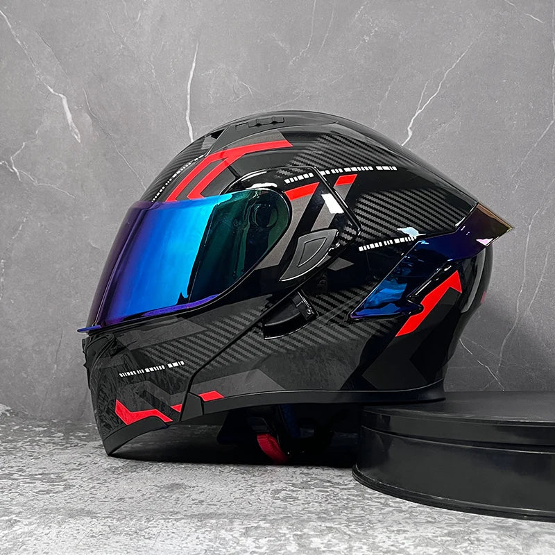 MotoShield™ Flip-Up Pro — Full Face Motorcycle Helmet with Dual Visor