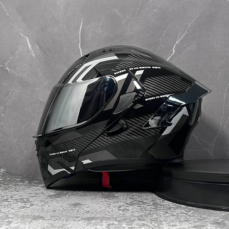 MotoShield™ Flip-Up Pro — Full Face Motorcycle Helmet with Dual Visor