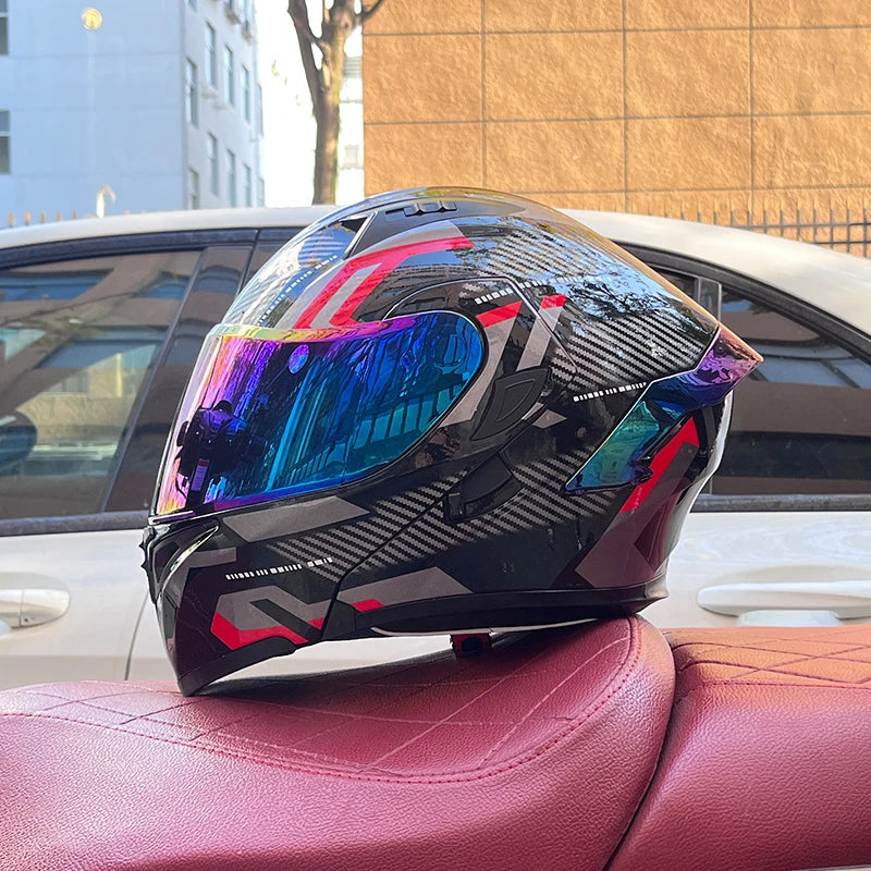 RiderFlex™ Pro — Modular Flip-Up Motorcycle Helmet with Dual Visor