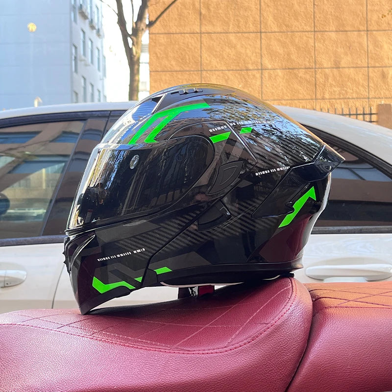 RiderFlex™ Pro — Modular Flip-Up Motorcycle Helmet with Dual Visor