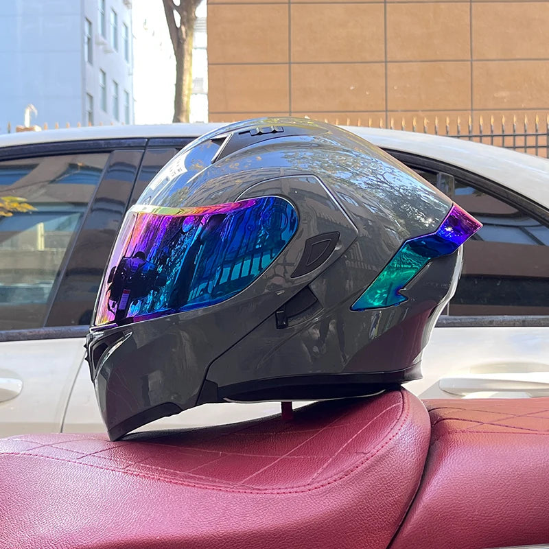 RiderFlex™ Pro — Modular Flip-Up Motorcycle Helmet with Dual Visor