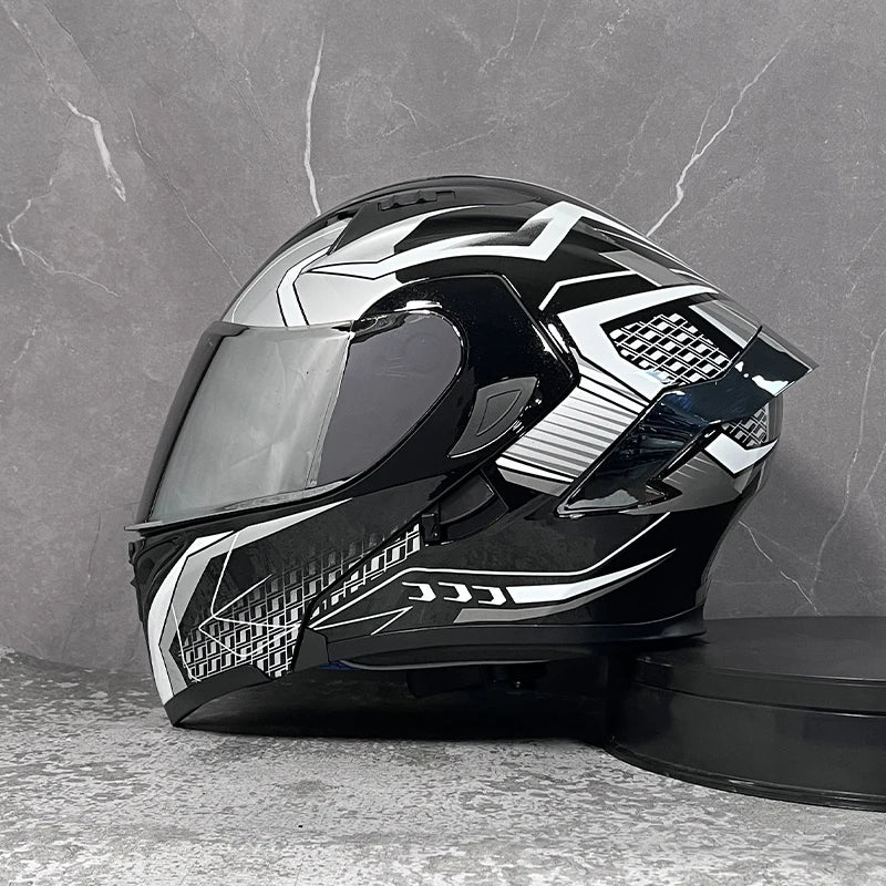 MotoShield™ Flip-Up Pro — Full Face Motorcycle Helmet with Dual Visor