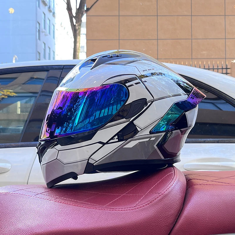 RiderFlex™ Pro — Modular Flip-Up Motorcycle Helmet with Dual Visor