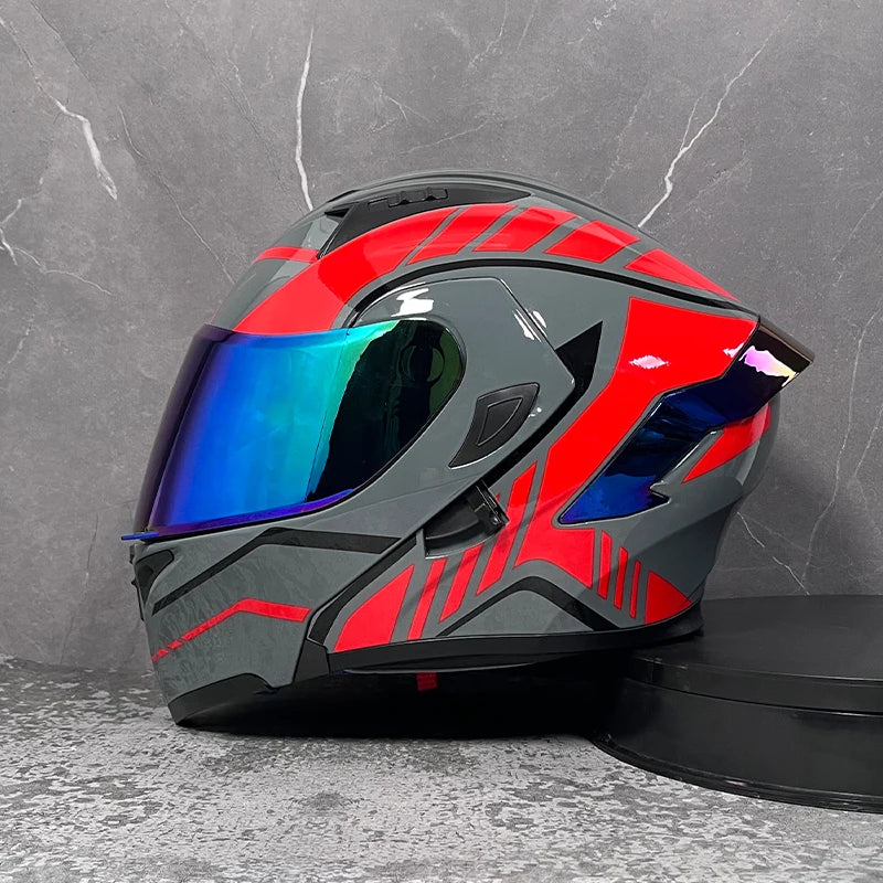 MotoShield™ Flip-Up Pro — Full Face Motorcycle Helmet with Dual Visor