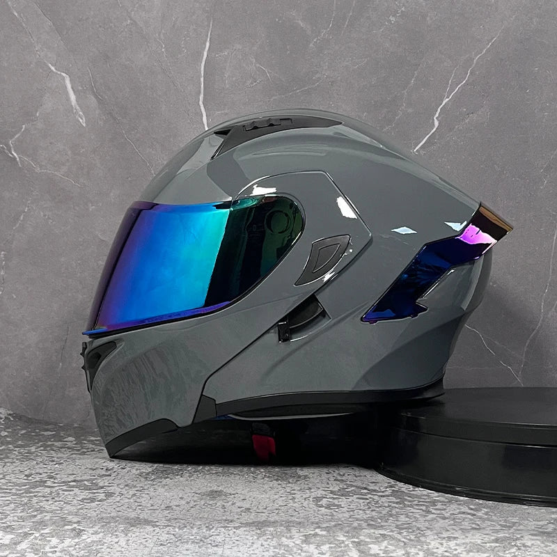 MotoShield™ Flip-Up Pro — Full Face Motorcycle Helmet with Dual Visor