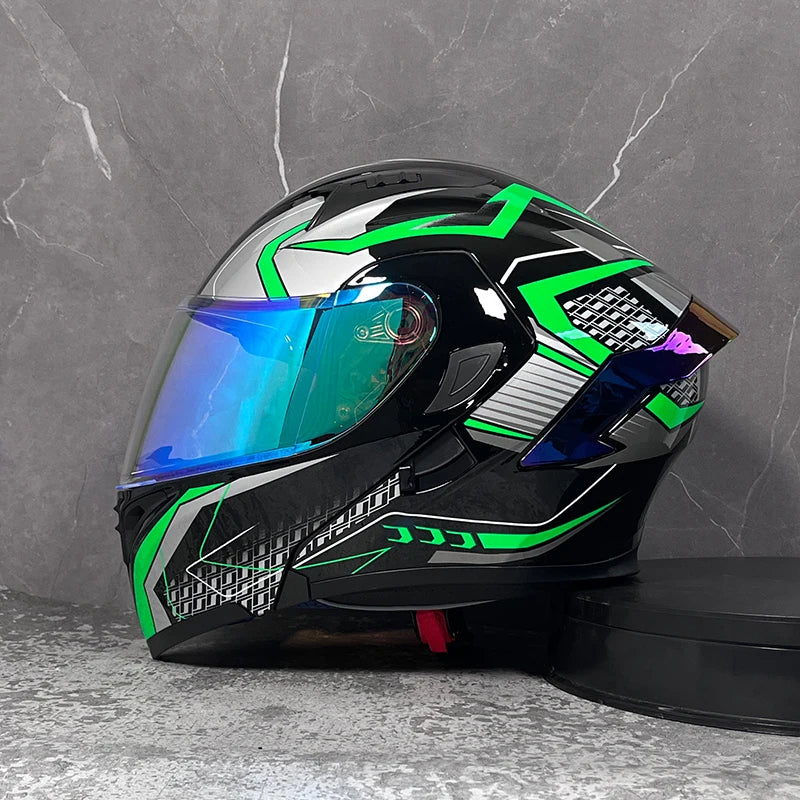 MotoShield™ Flip-Up Pro — Full Face Motorcycle Helmet with Dual Visor