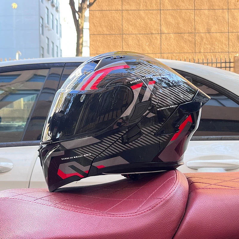 RiderFlex™ Pro — Modular Flip-Up Motorcycle Helmet with Dual Visor