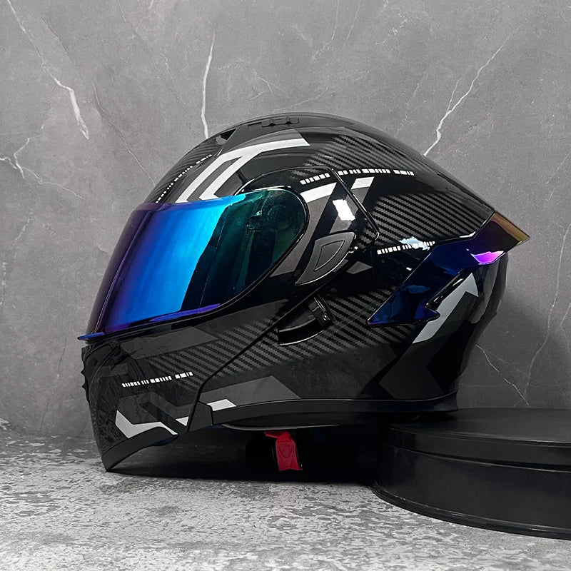 MotoShield™ Flip-Up Pro — Full Face Motorcycle Helmet with Dual Visor