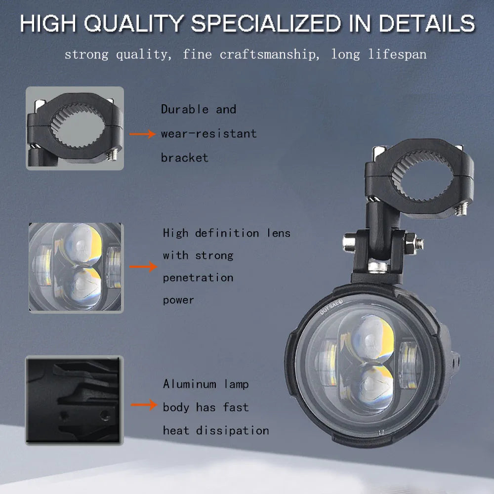 MotoVision™ – 100W Auxiliary LED Lights for Motorbikes